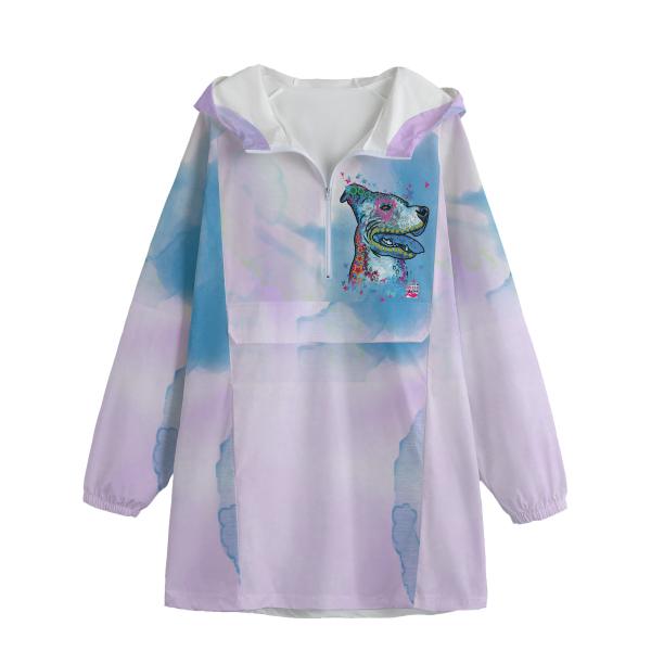 Leichte Regenjacke JayJay – Popart Hundemotiv, 100 % Polyester, Unisex, Staffordshire, AmStaff, Staff, Pitbull, Pit, SOKA, Listenhund